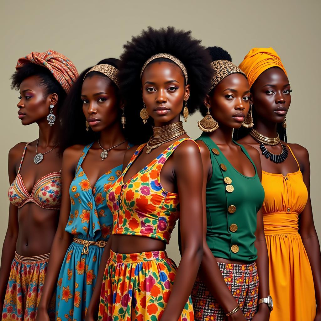 African Women in Diverse Cultural Clothing