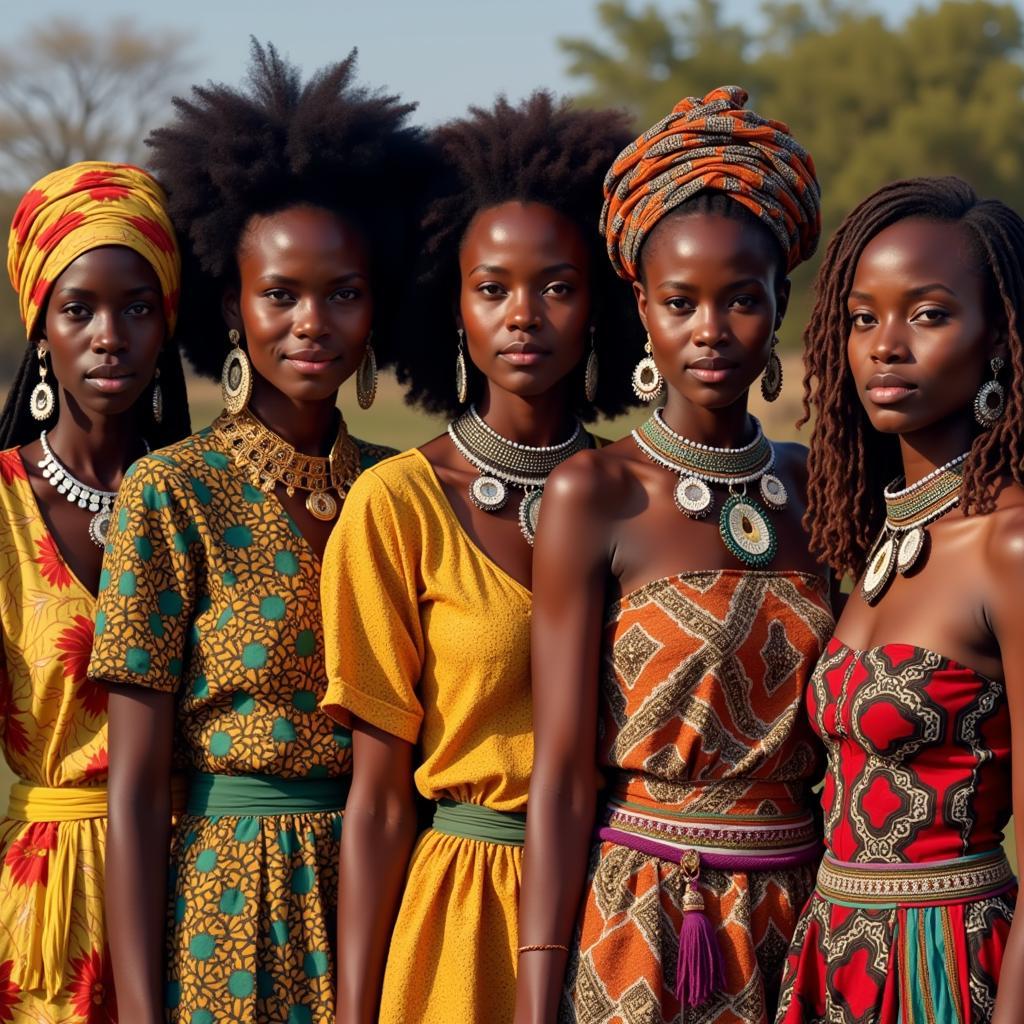 African Women in Traditional Clothing