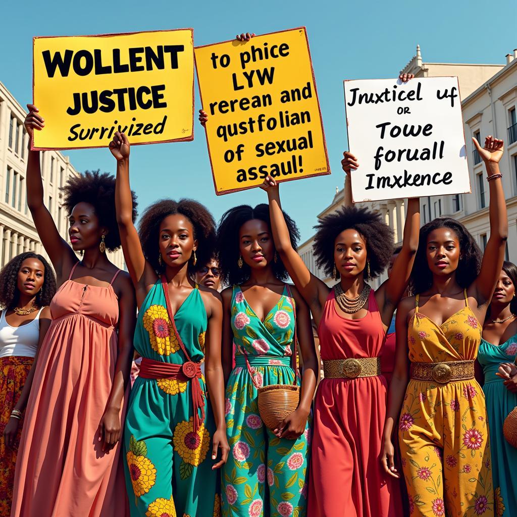 African women seeking justice and support after experiencing sexual assault