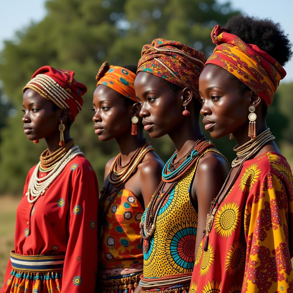 African Women in Traditional Attire Celebrating Heritage