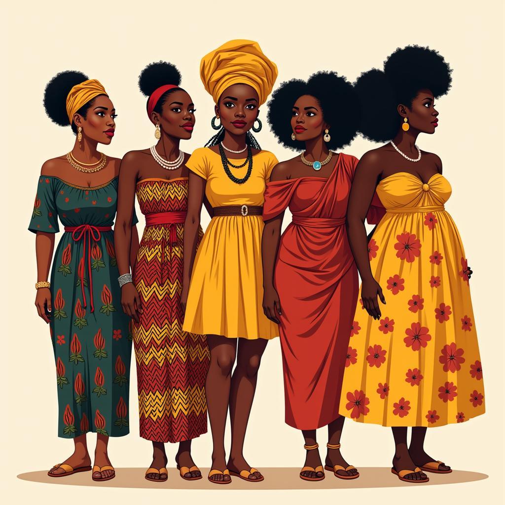 African Women in Traditional Clothing