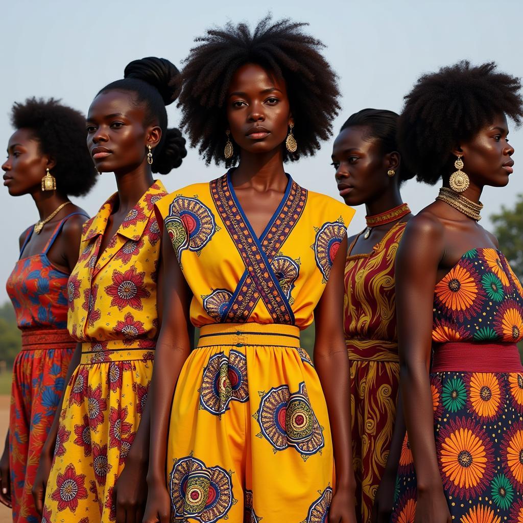 African women showcasing traditional clothing in Delhi