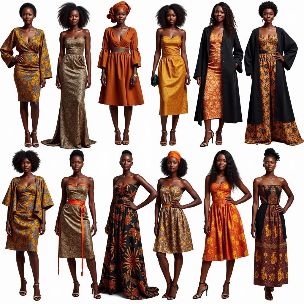 African Women Wearing Different Styles of Attire