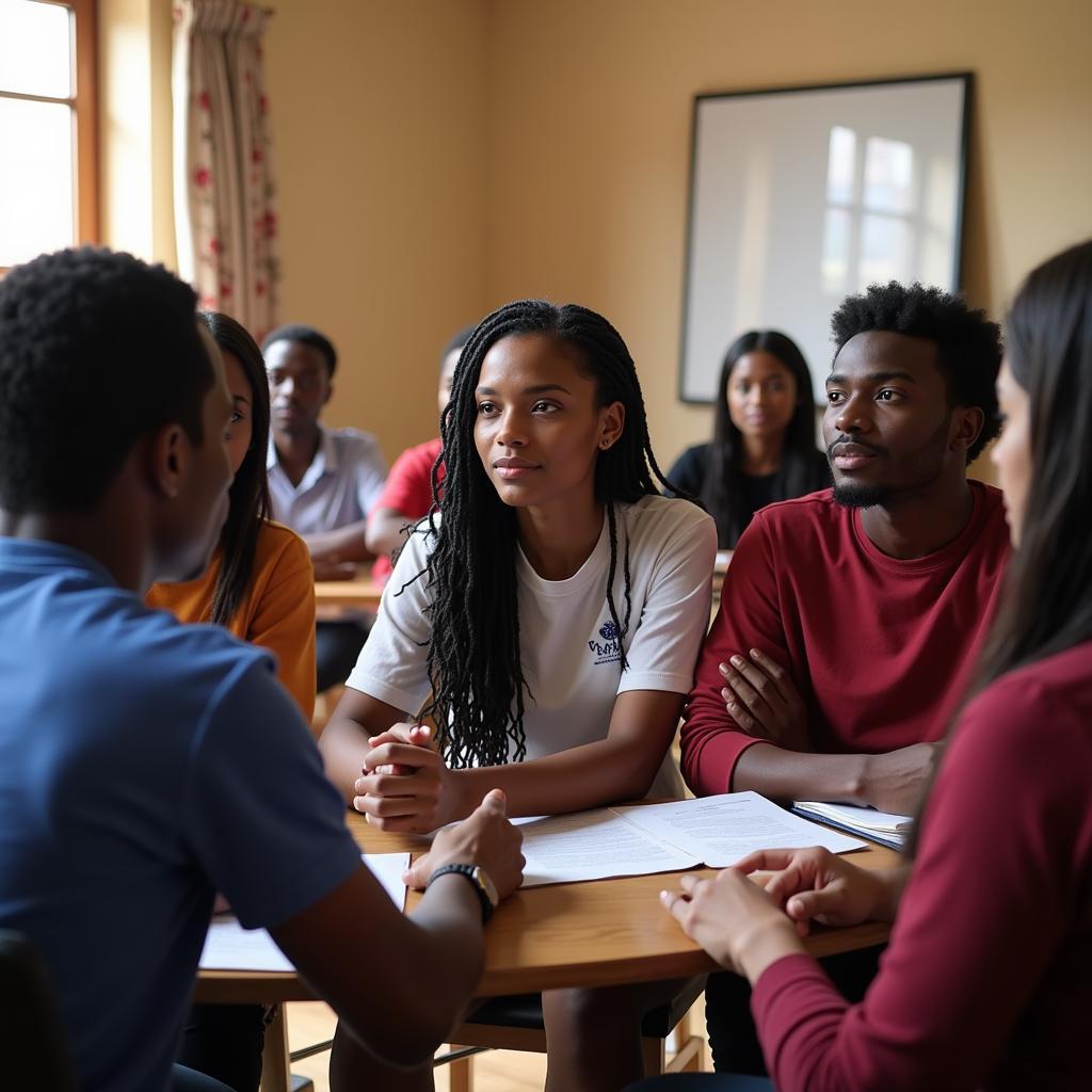 African Youth Engaging in a Discussion about Sexual Health