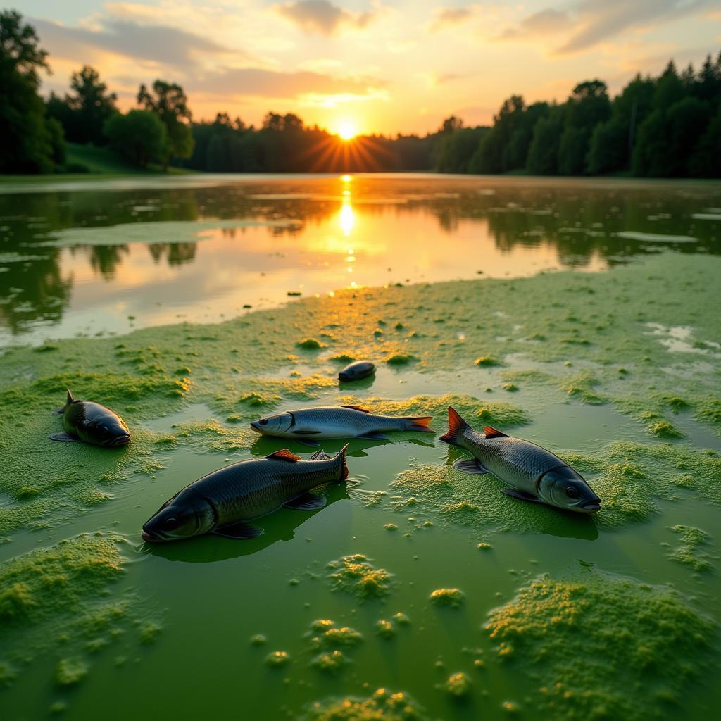 Algal Bloom Suffocating Fish in an African Lake