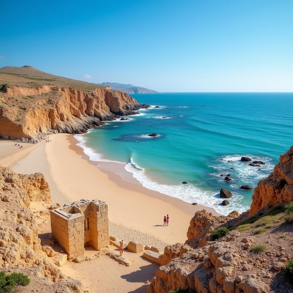 Algerian Coastline along the Mediterranean Sea - Beaches and Roman Ruins