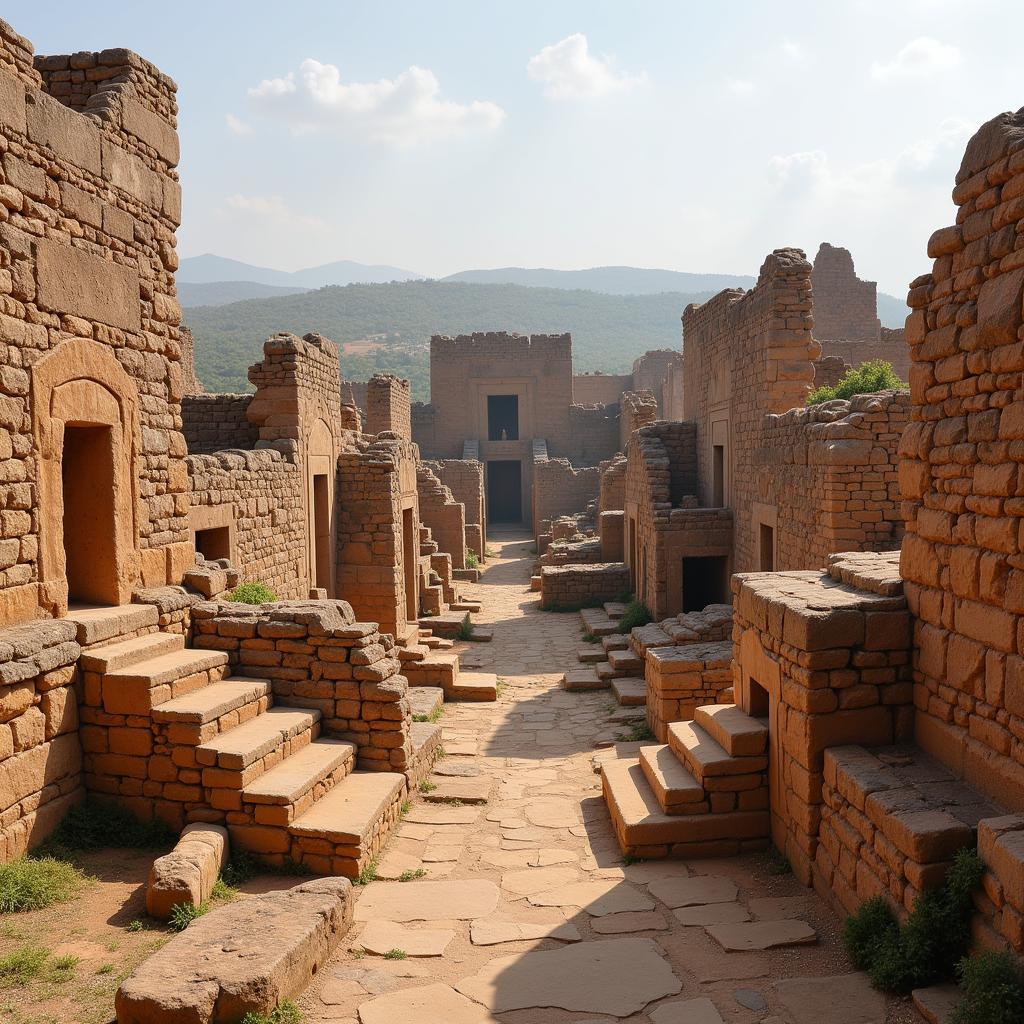 Ancient African City Ruins at an Archaeological Site