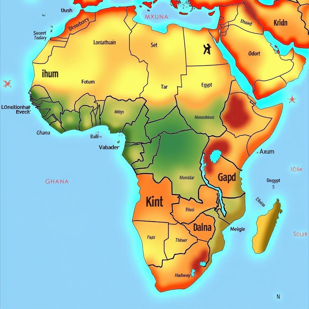 Ancient African Civilization Map across the Continent