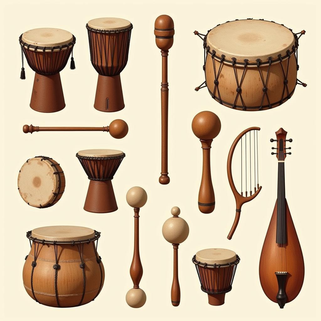 Ancient African Musical Instruments Depiction