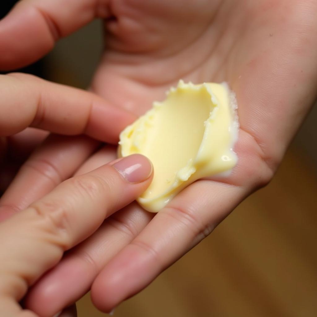 Applying Shea Butter to Skin