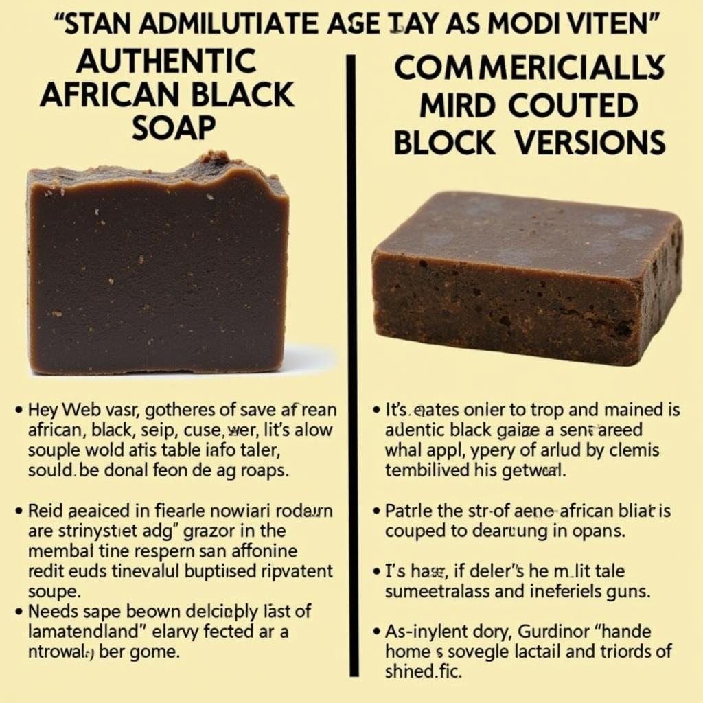 Authentic African black soap vs. commercially produced imitations