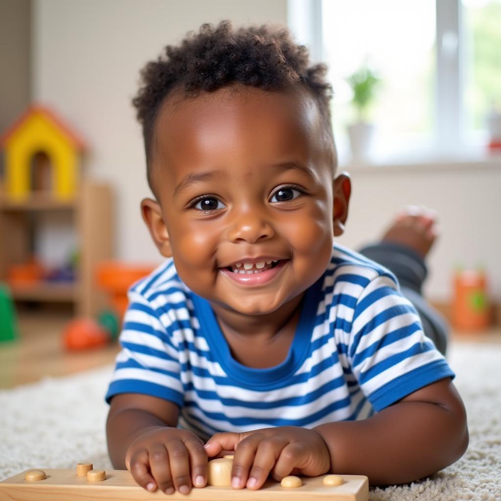 Baby boy with a short and easy hairstyle