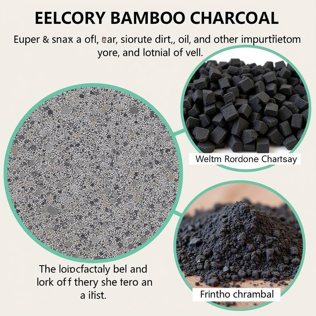 Bamboo Charcoal Pore Cleansing: Microscopic view of bamboo charcoal absorbing impurities.