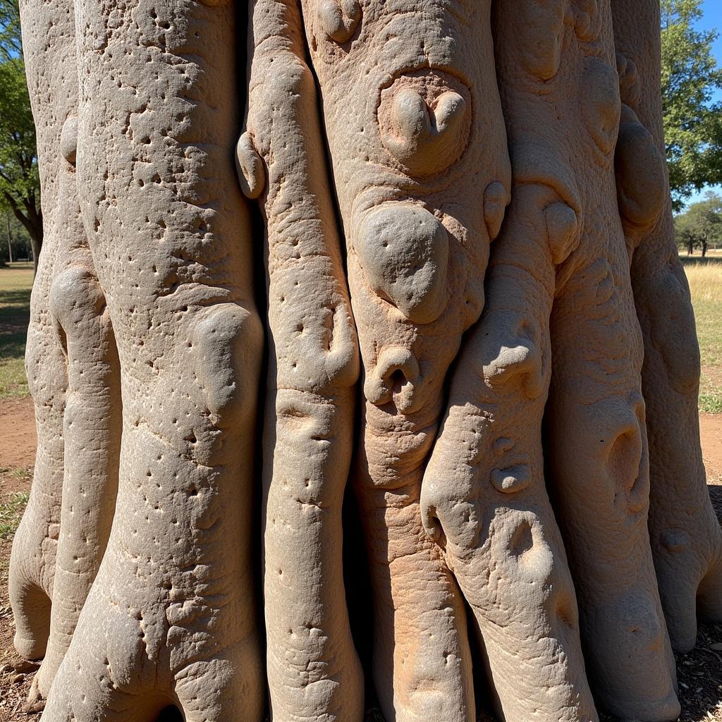 Baobab Tree Close-up Trunk Texture