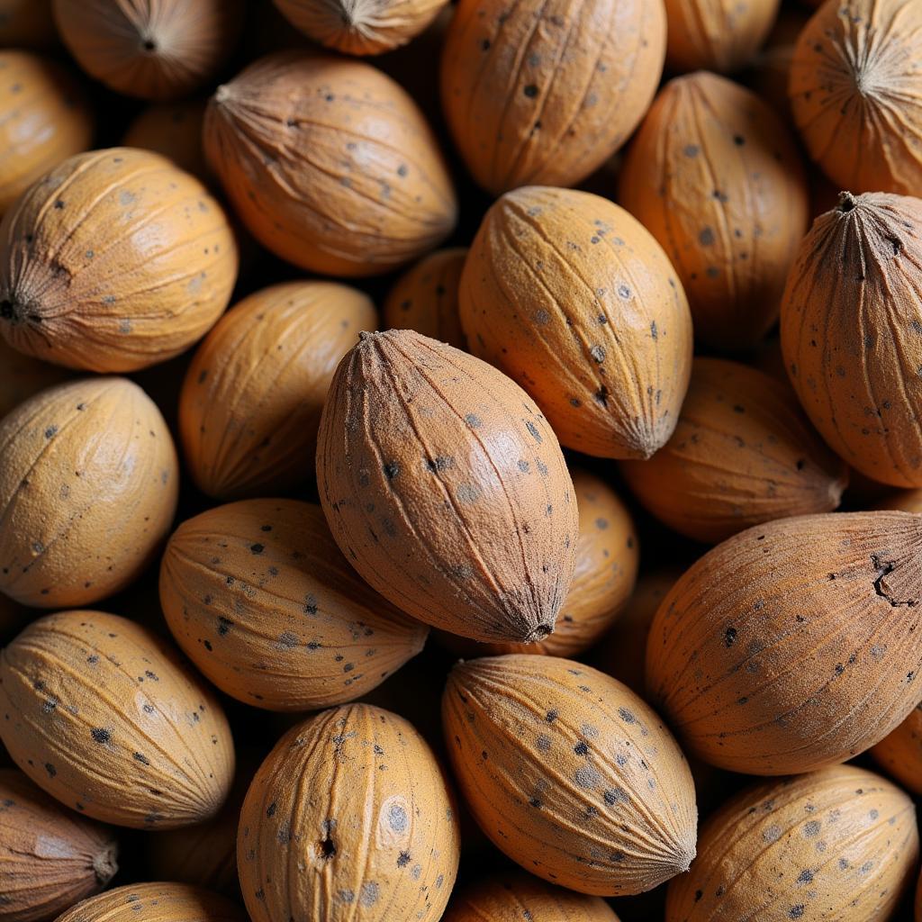 Close-up of baobab tree seeds showing texture and color