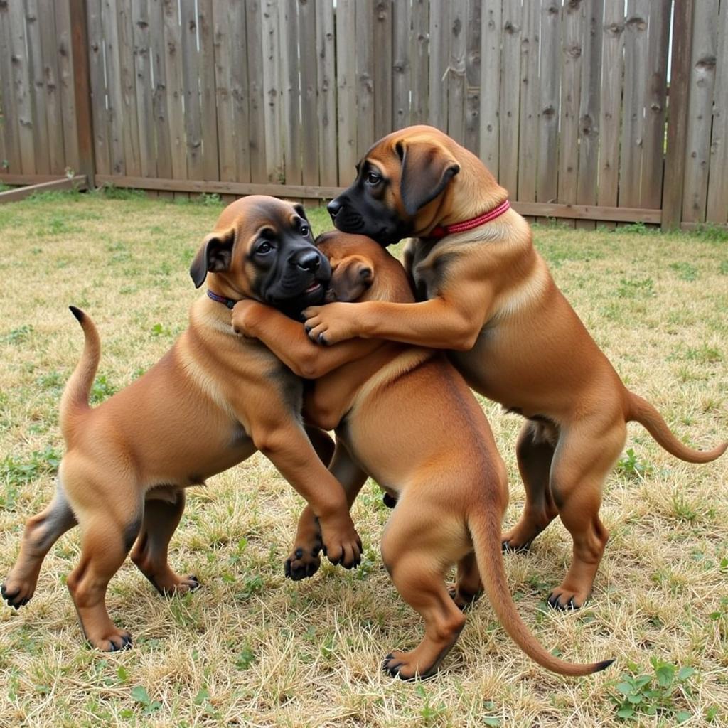 Boerboel Puppies Playing