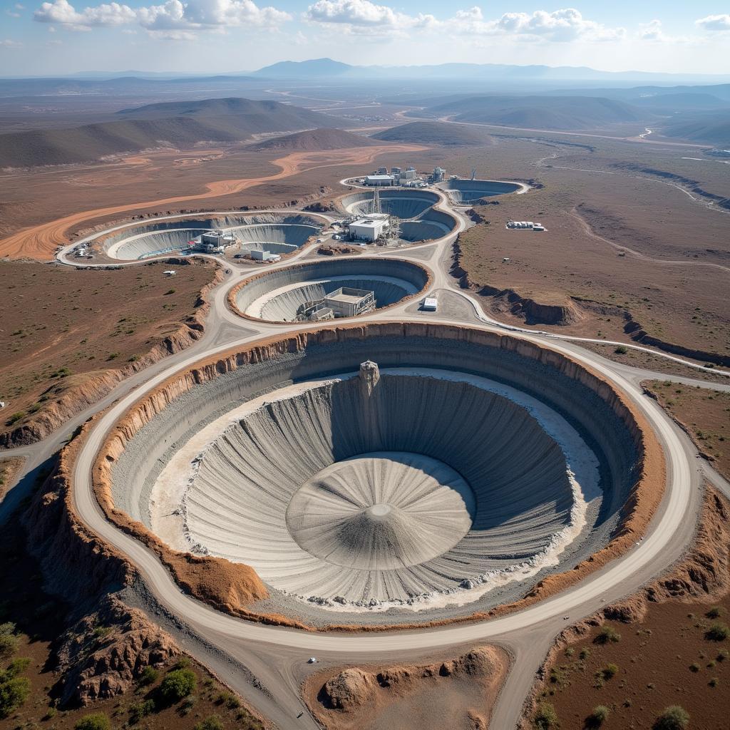 Botswana Diamond Mine Aerial View