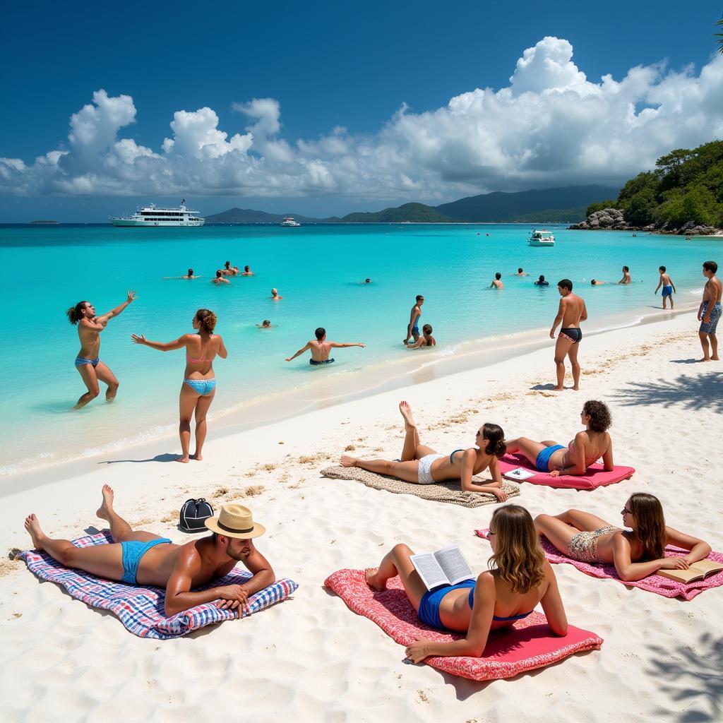 British Expats Relaxing on a Mauritius Beach