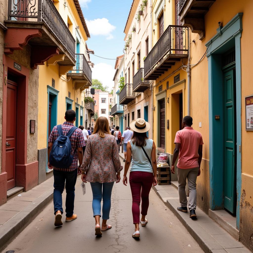 British Expats Exploring the Streets of Stone Town, Zanzibar