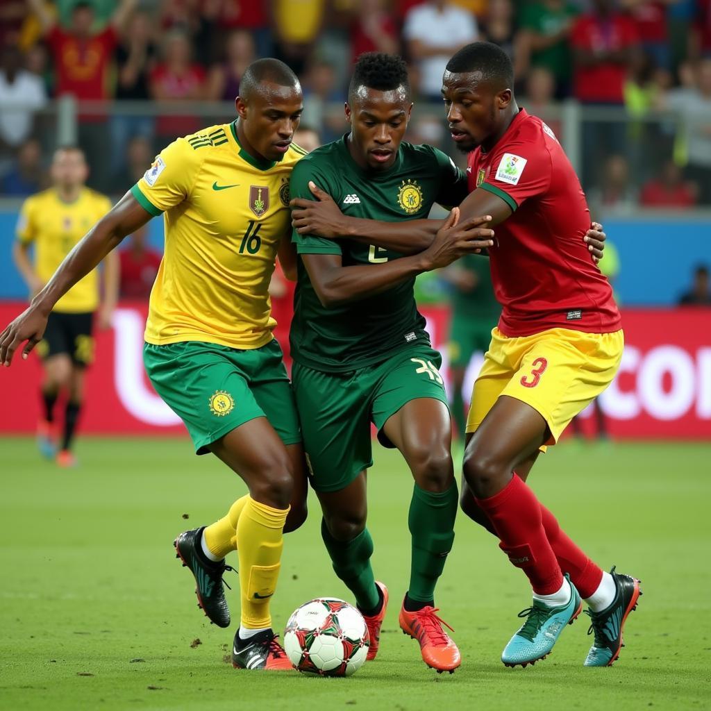 Cameroon playing in the AFCON 2018 final match