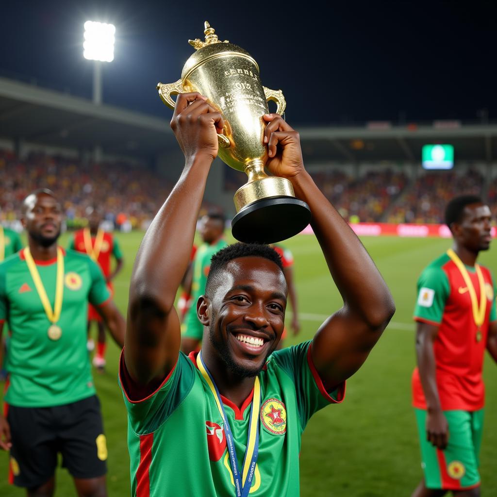 Cameroon lifts the AFCON 2016 trophy