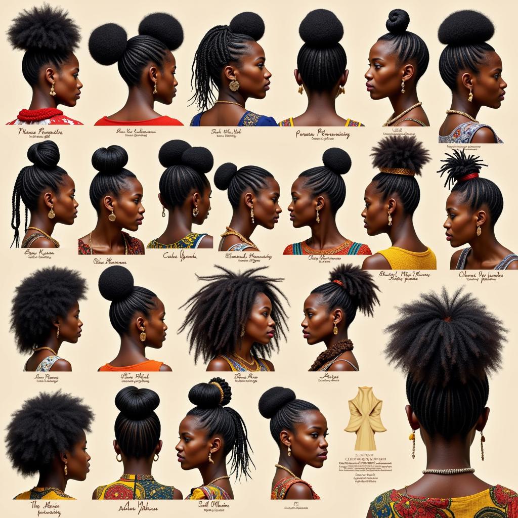 Diverse African Hairstyles Reflecting Cultural Identity