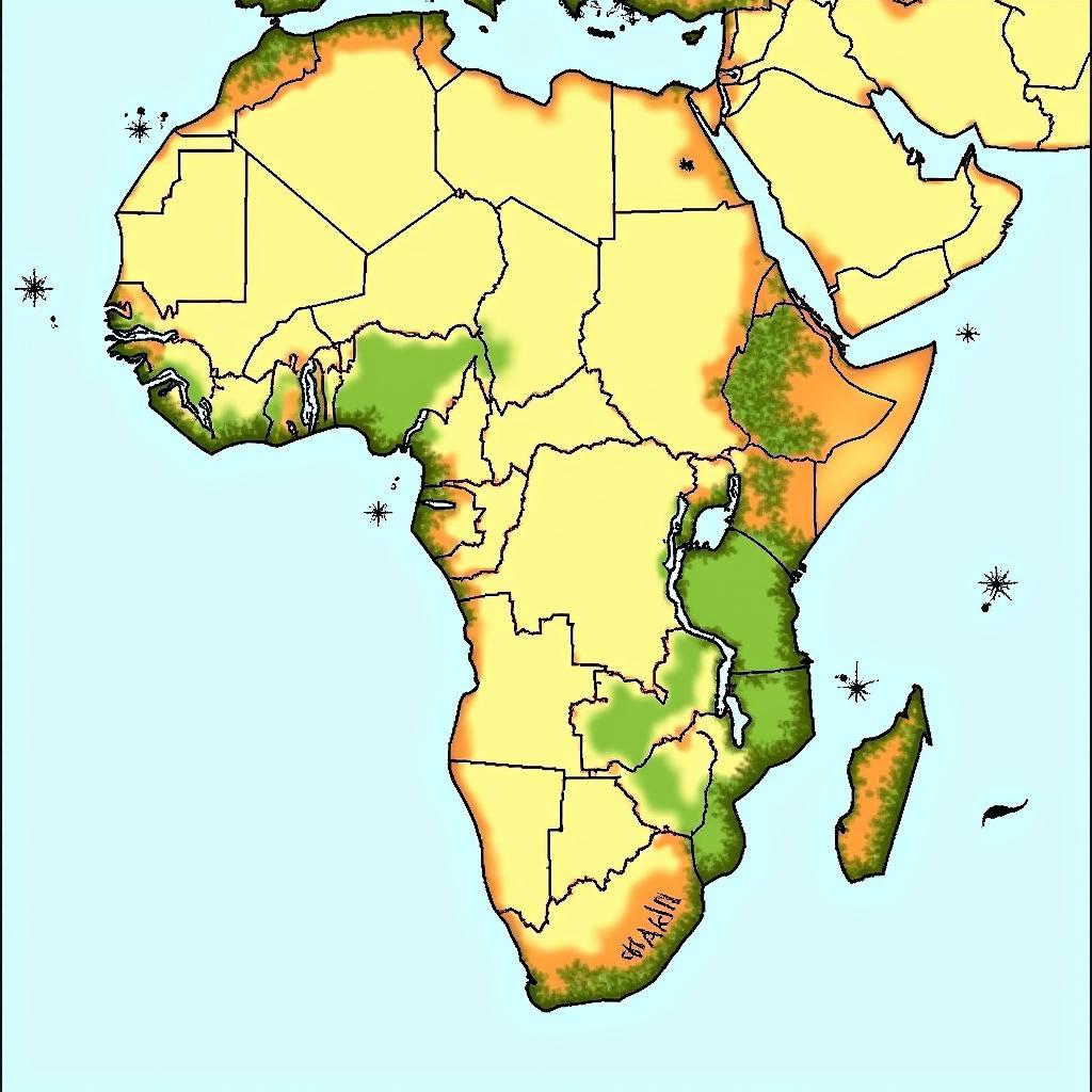 Central African Republic Physical Map