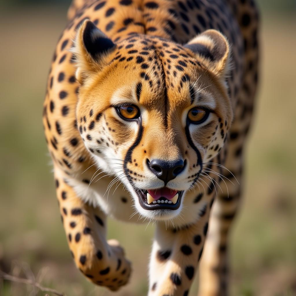 Cheetah Employing Chasing Strategy