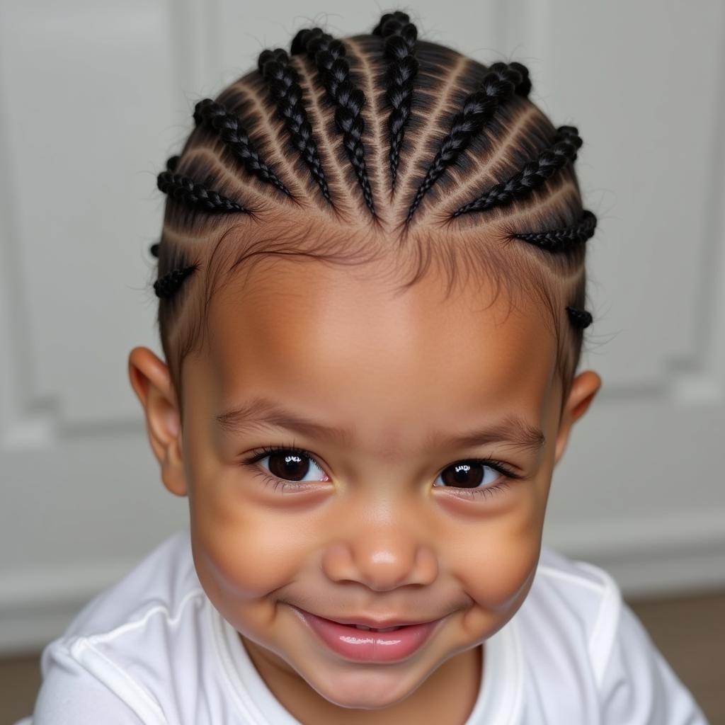 Classic Cornrows on an African Baby Boy