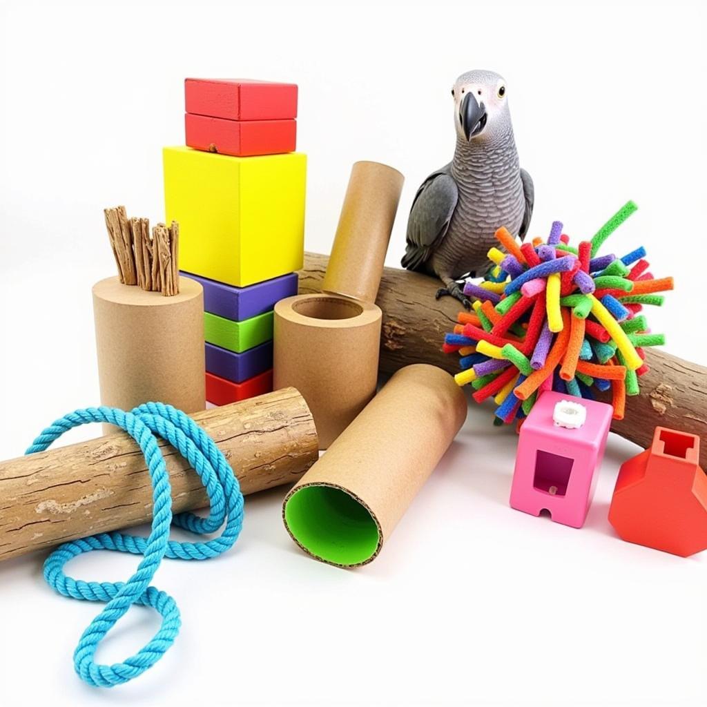 Various DIY African Grey Parrot Toys