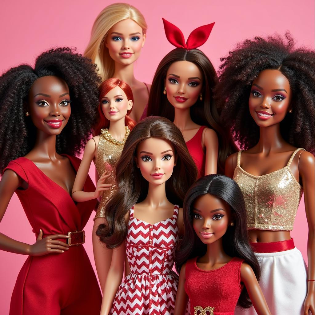 Collection of Holiday Barbie Dolls Including 2019 African American