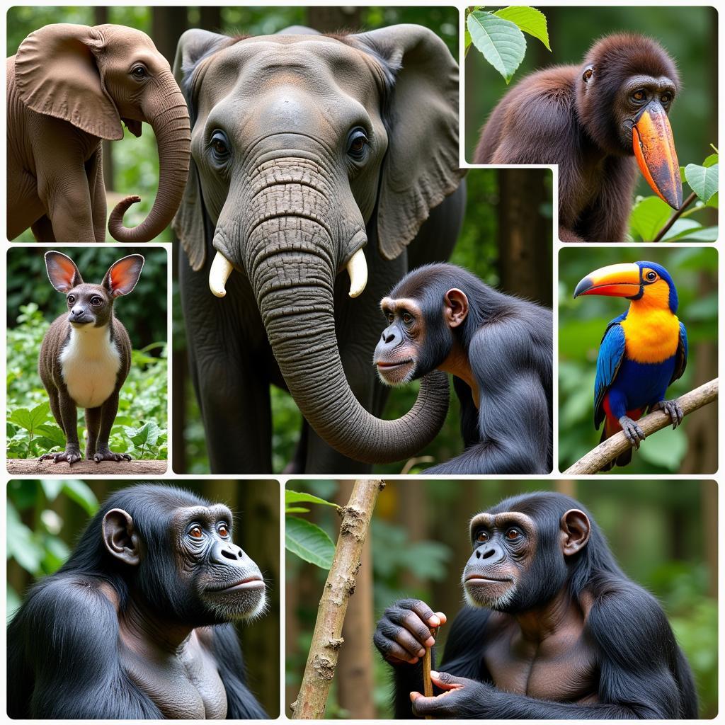 Wildlife of the Congo Basin: Unique and diverse animals in their natural habitat