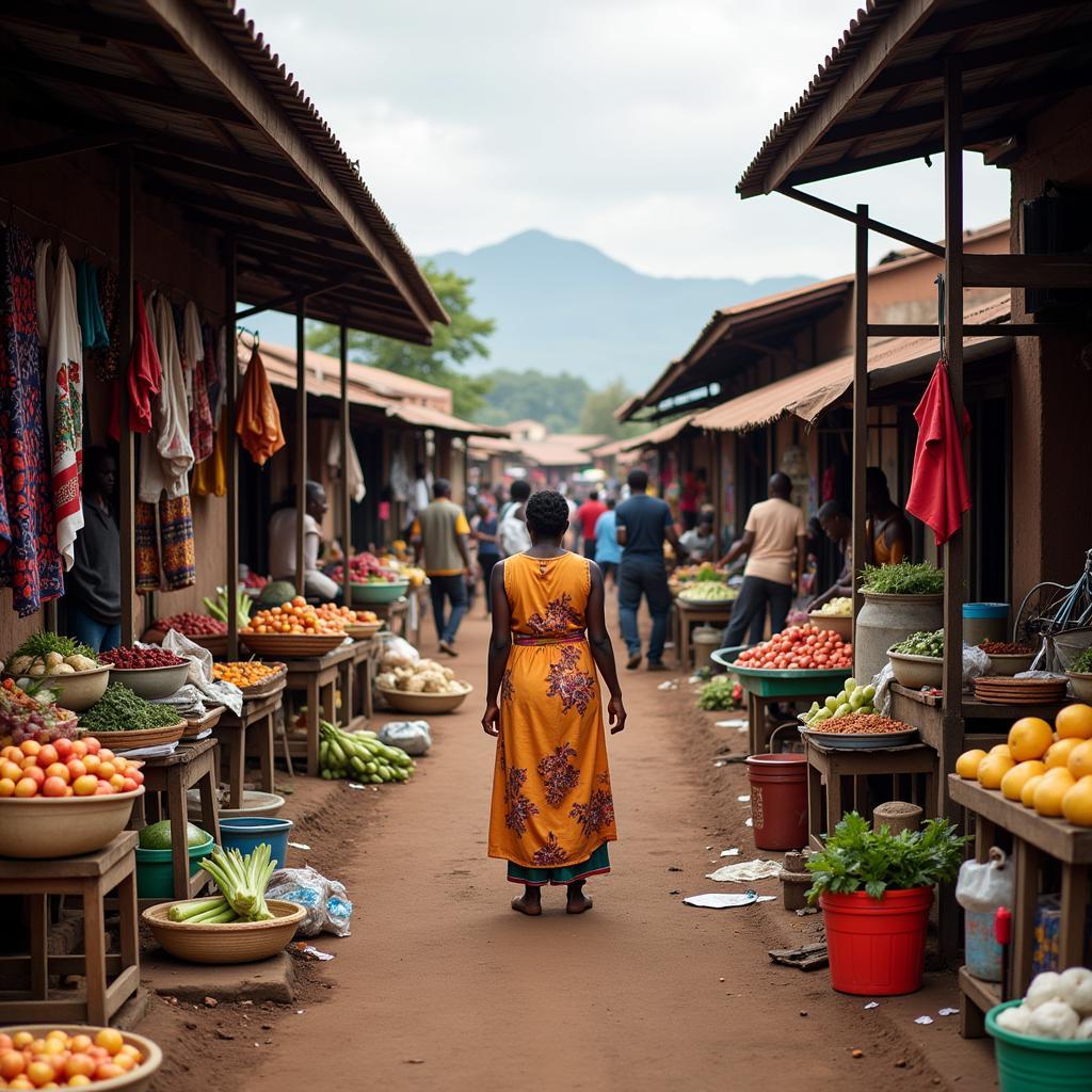 Congolese Daily Market Scene