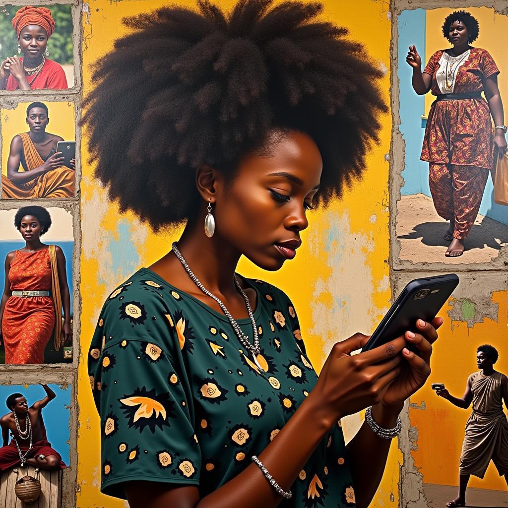 Contemporary African Art Painting with Social Commentary