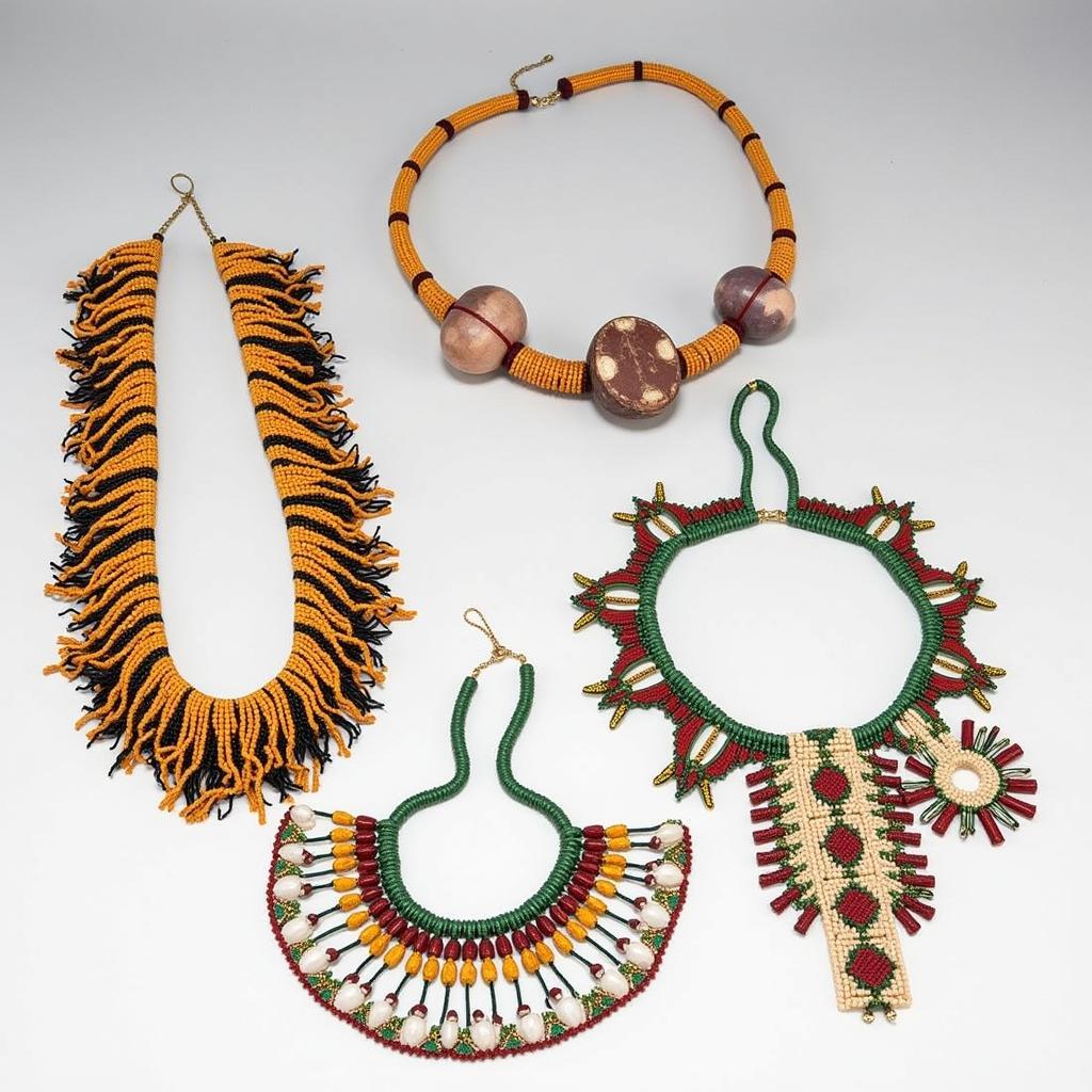 Modern interpretations of African beaded necklaces