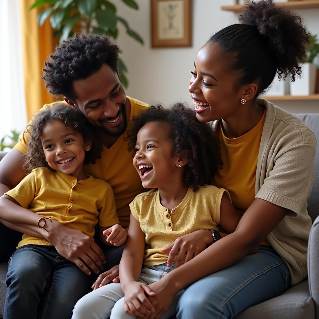 Contemporary African Family Candid Moment