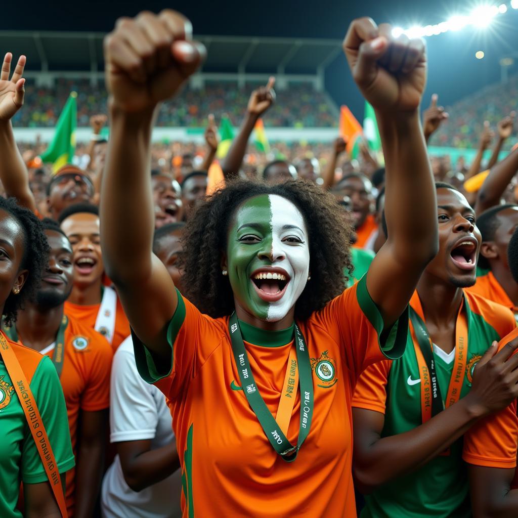 Côte d'Ivoire Fans Celebrating