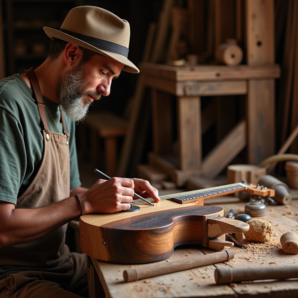 Craftsman Working with African Blackwood