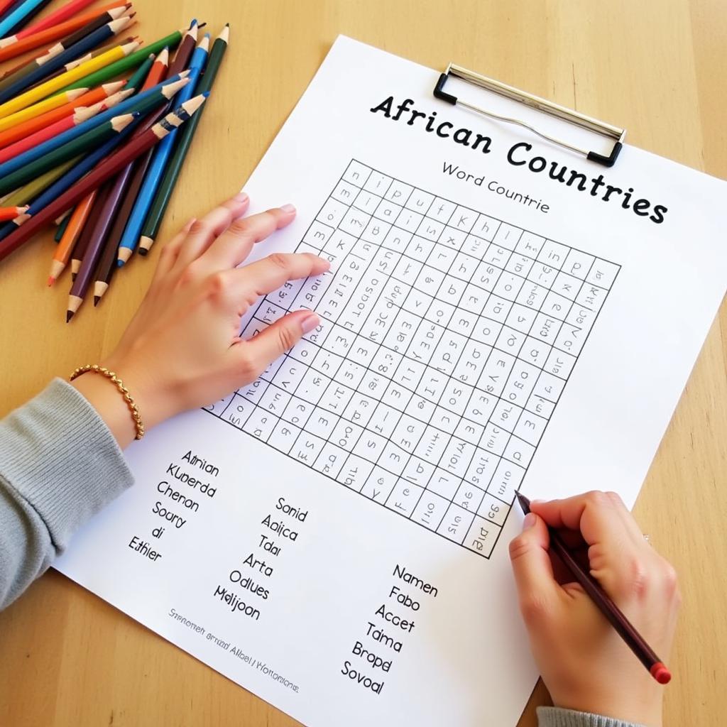 Creating a Customized African Countries Word Search