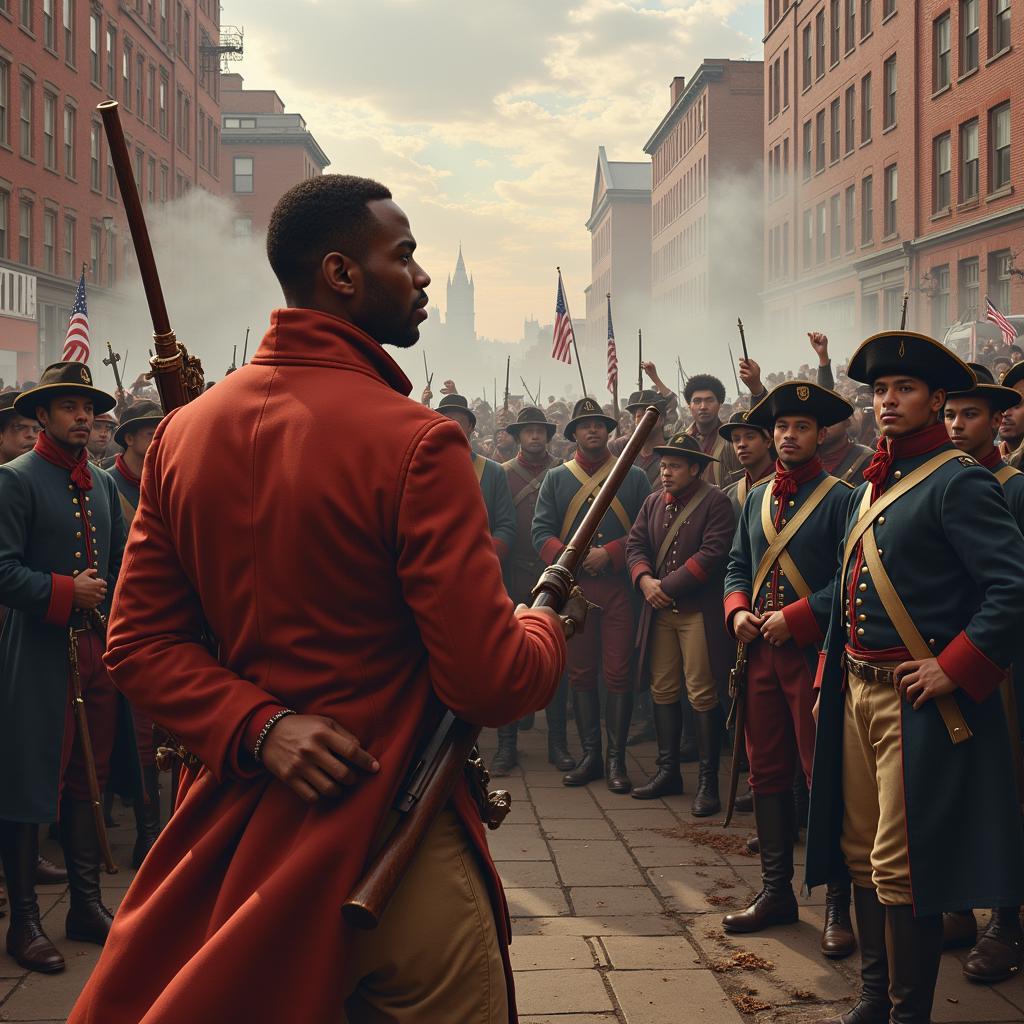 Crispus Attucks at the Boston Massacre