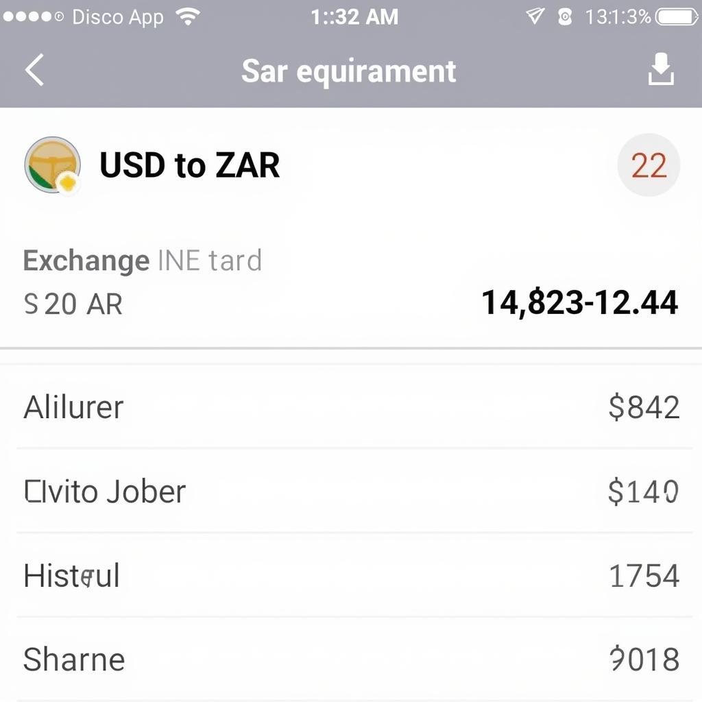 Currency Exchange App Interface