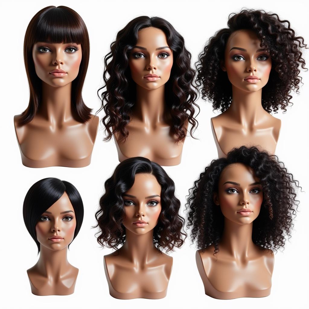 Different Hair Textures on African American Mannequin Heads