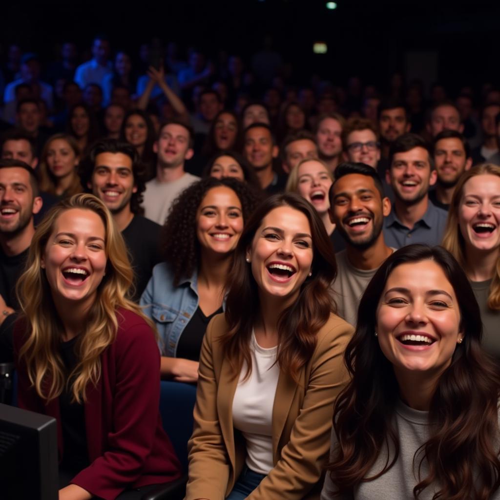 Diverse Audience Enjoying Stand-Up Comedy Show