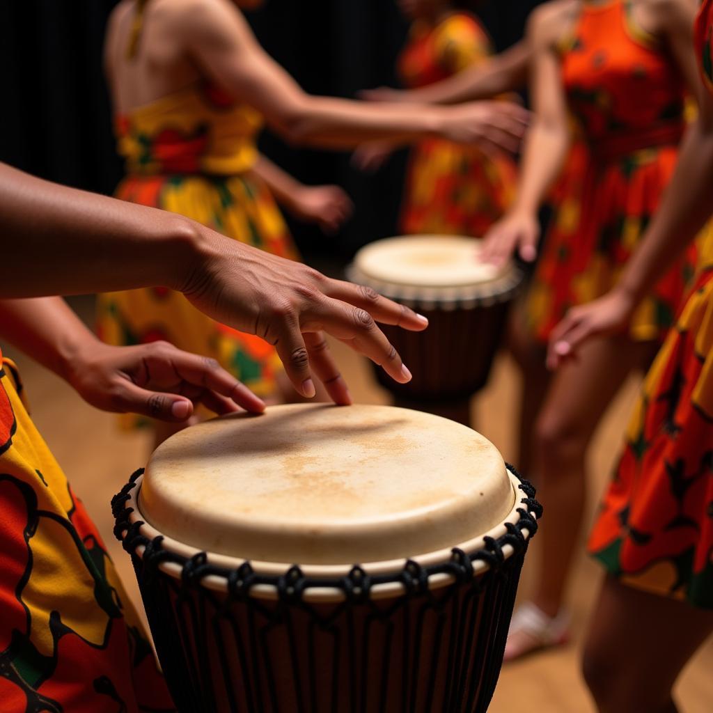 Djembe Drum in African Dance