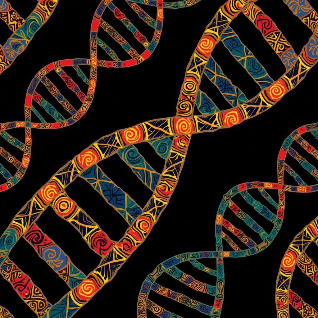 DNA Double Helix Structure Representing African Ancestry