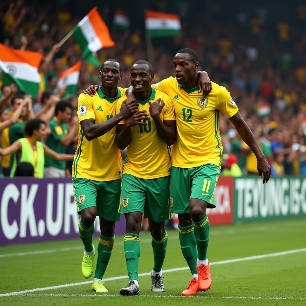 Didier Drogba and the Golden Generation Celebrating a Goal