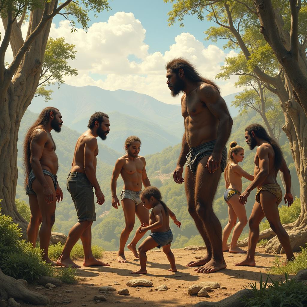 Early Hominin Social Structure Depiction with Dimorphism