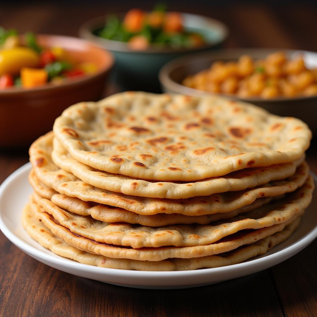 East African Chapati Bread Served on a Plate