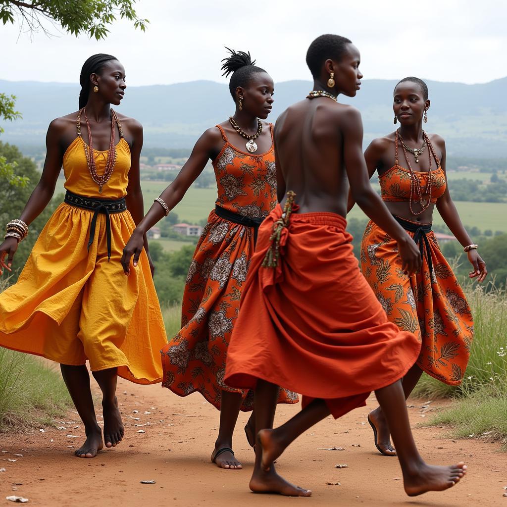 East African Dancers Expressing Graceful Movements and Storytelling