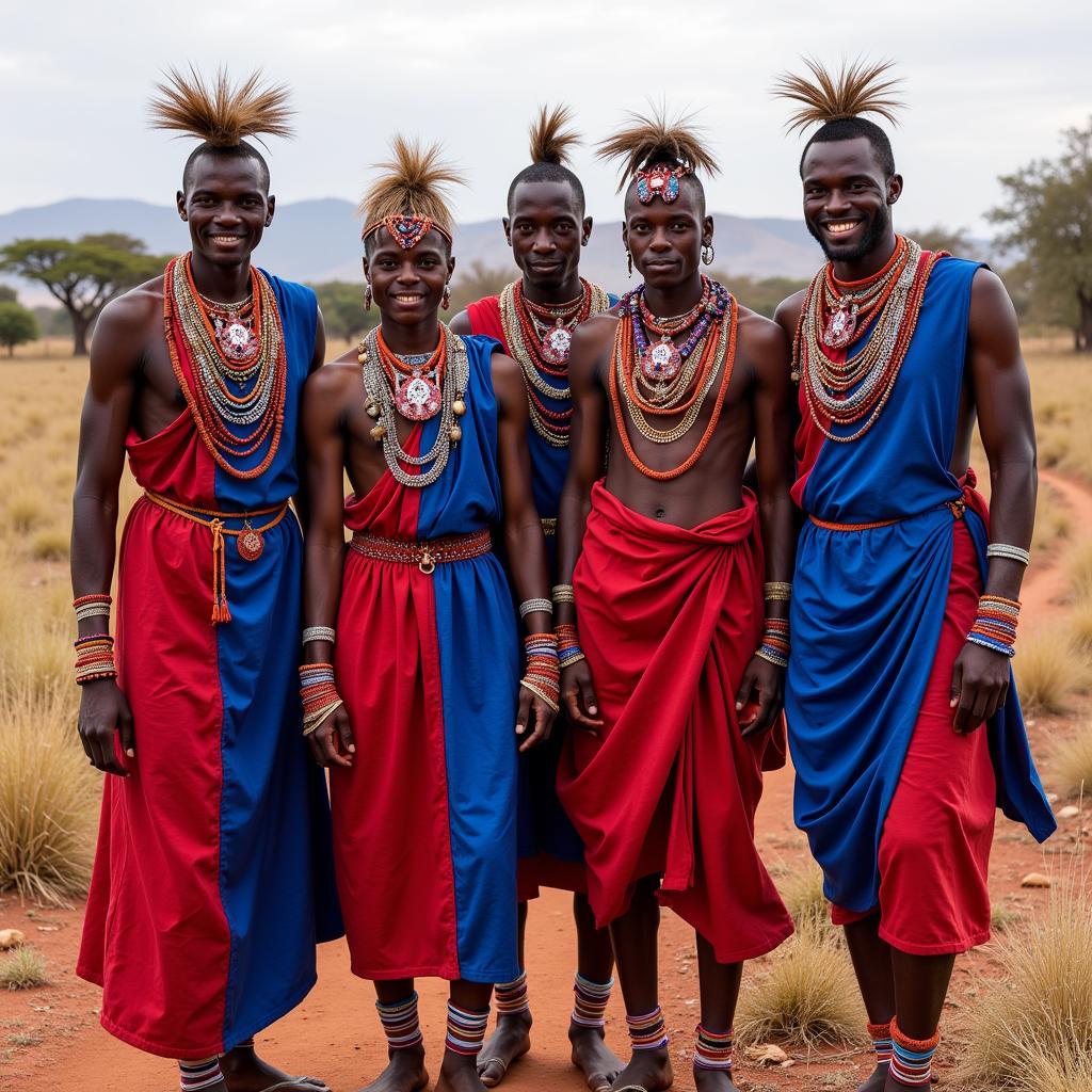 East African Maasai Dance Costumes: Beadwork and Animal Hides